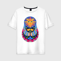 Матрешка солнце – Женская футболка хлопок Oversize с принтом купить со скидкой в -16%