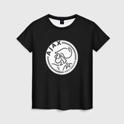 Женская футболка 3D Ajax fc белое лого 