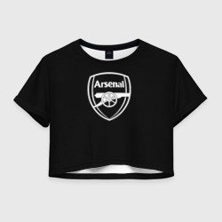 Женская футболка Crop-top 3D Arsenal fc белое лого