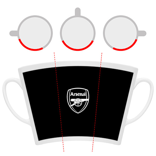 Кружка Латте с принтом Arsenal fc белое лого, фото #6