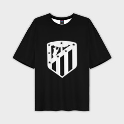 Мужская футболка oversize 3D Атлетико Мадрид белое лого фк