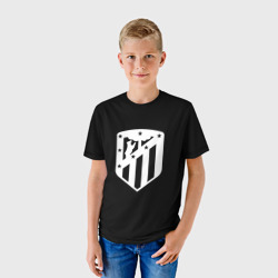 Детская футболка 3D Атлетико Мадрид белое лого фк - фото 2