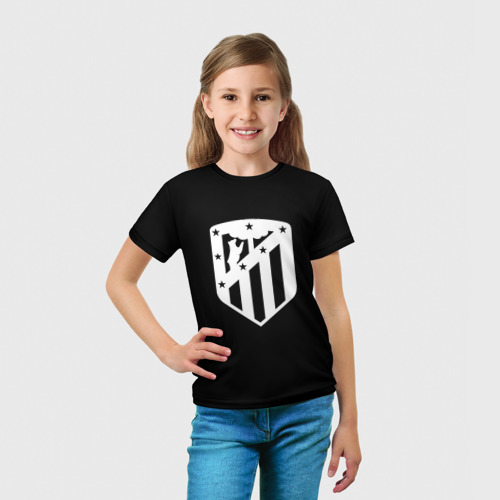 Детская футболка 3D Атлетико Мадрид белое лого фк, цвет 3D печать - фото 5