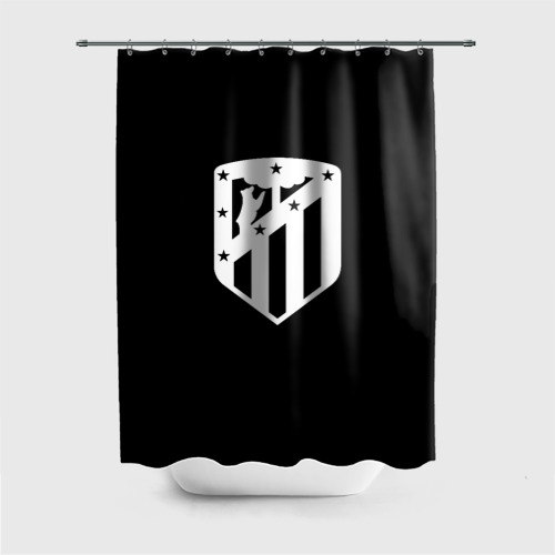 Штора 3D для ванной Атлетико Мадрид белое лого фк