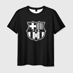 Мужская футболка 3D Barcelona fc club белое лого