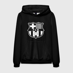 Мужская толстовка 3D Barcelona fc club белое лого