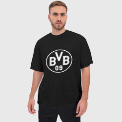 Мужская футболка oversize 3D Borussia sport fc белое лого - фото 2