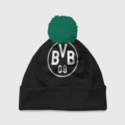 Шапка 3D c помпоном Borussia sport fc белое лого