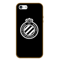 Чехол для iPhone 5/5S матовый Брюгге fc club белое лого