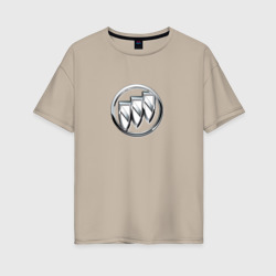 Женская футболка хлопок Oversize Buick logo металик