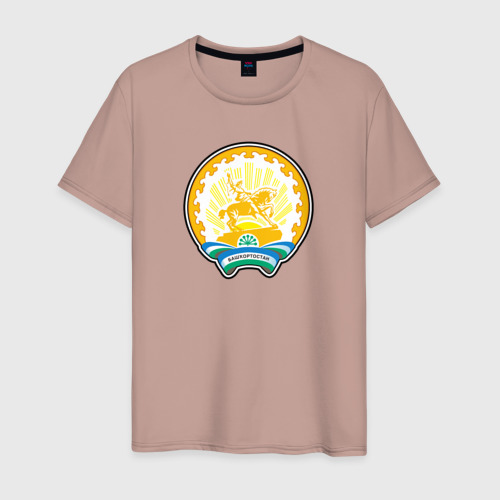 Мужская футболка хлопок Республика Башкортостан, цвет пыльно-розовый
