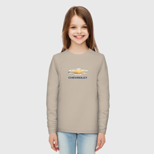Детский лонгслив хлопок Chevrolet авто бренд, цвет миндальный - фото 5