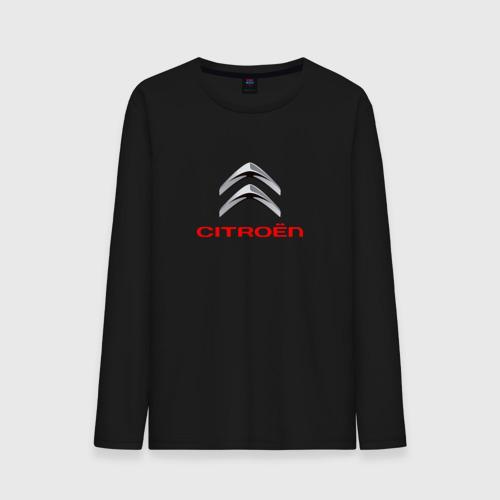 Мужской лонгслив хлопок Citroen авто спорт, цвет черный