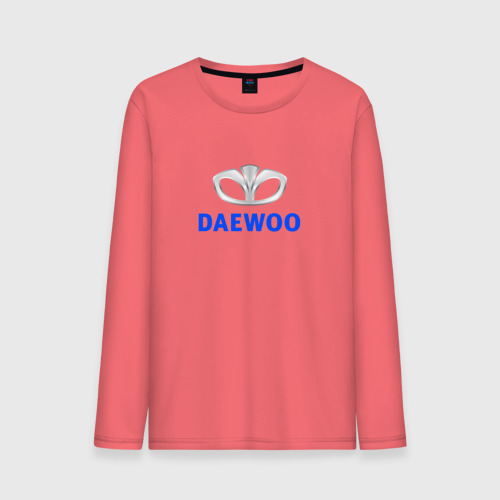 Мужской лонгслив хлопок Daewoo sport auto logo, цвет коралловый