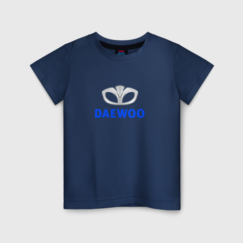Детская футболка хлопок Daewoo sport auto logo, цвет темно-синий