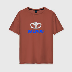 Женская футболка хлопок Oversize Daewoo sport auto logo