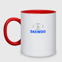 Кружка двухцветная Daewoo sport auto logo