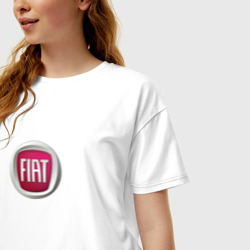 Женская футболка хлопок Oversize FIAT sport auto logo - фото 2