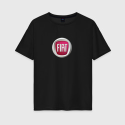 Женская футболка хлопок Oversize FIAT sport auto logo