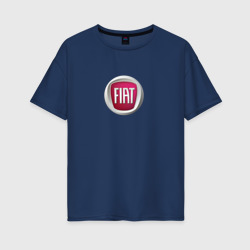 Женская футболка хлопок Oversize FIAT sport auto logo