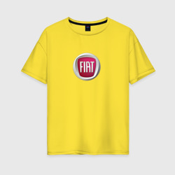 Женская футболка хлопок Oversize FIAT sport auto logo