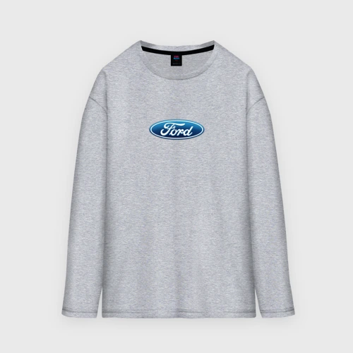 Мужской лонгслив oversize хлопок FORD авто спорт лого