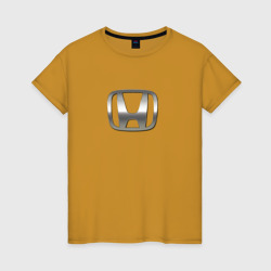 Honda logo auto grey – Женская футболка хлопок с принтом купить со скидкой в -20%