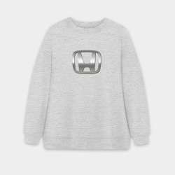 Женский свитшот oversize без начеса хлопок Honda logo auto grey