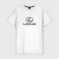 Мужская футболка хлопок Slim Lexus авто бренд лого