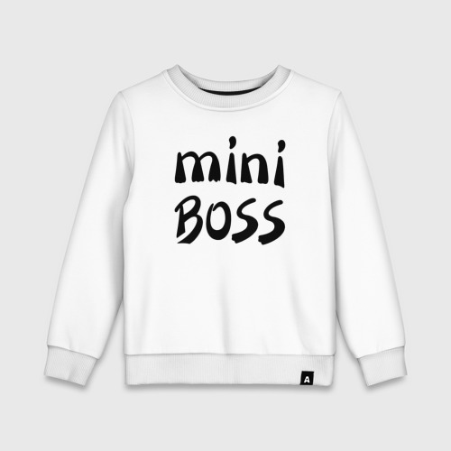 Детский свитшот хлопок Mini boss, цвет белый