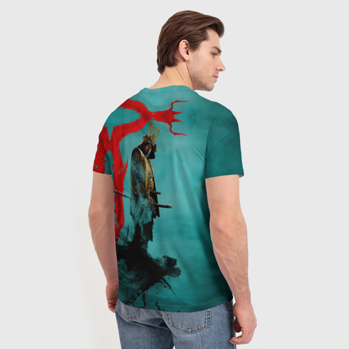 Мужская футболка 3D с принтом Даймё Ёси Торанага сегун, вид сзади #2