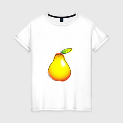 Груша в минималистичном стиле – Женская футболка хлопок с принтом купить со скидкой в -20%