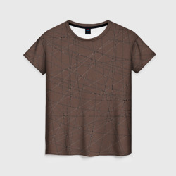 Женская футболка 3D Абстракция порезы коричневый
