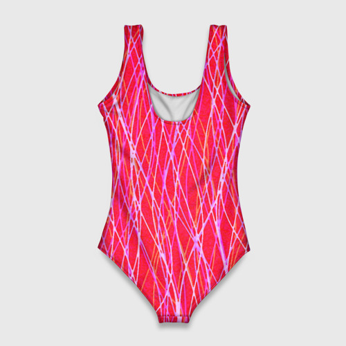 Женский купальник 3D Яркий красно-розовый полосы, цвет 3D печать - фото 2