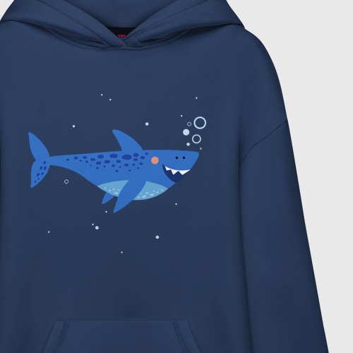Худи SuperOversize хлопок Синяя акула, цвет темно-синий - фото 3