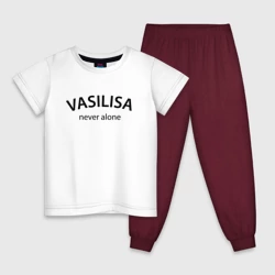 Детская пижама с белой футболкой Vasilisa never alone - motto