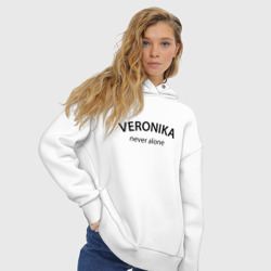 Женское худи Oversize хлопок Veronika never alone - motto - фото 2