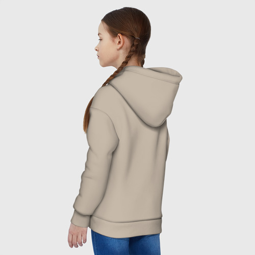 Детское худи Oversize хлопок Victoria never alone - motto, цвет миндальный - фото 4