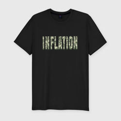 Мужская футболка хлопок Slim Инфляция - текст из долларовых банкнот