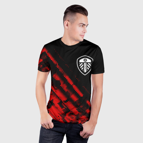 Мужская футболка 3D Slim Leeds United sport grunge, цвет 3D печать - фото 3