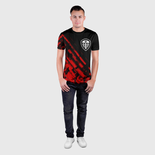 Мужская футболка 3D Slim Leeds United sport grunge, цвет 3D печать - фото 4