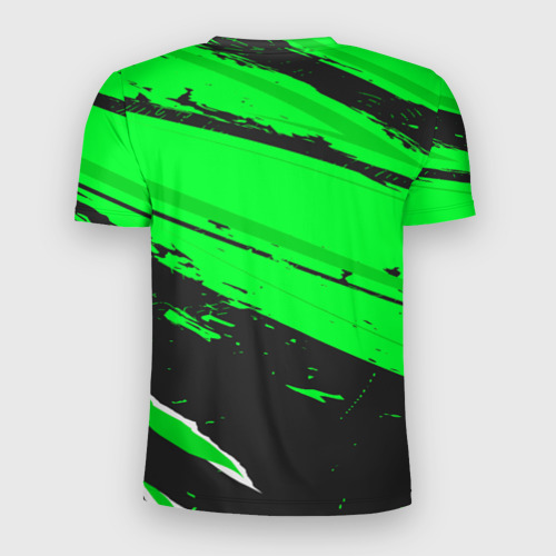 Мужская футболка 3D Slim с принтом Napoli sport green, вид сзади #1