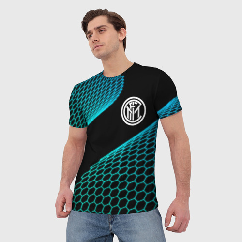 Мужская футболка 3D Inter football net, цвет 3D печать - фото 3