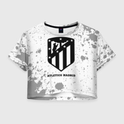Женская футболка Crop-top 3D Atletico Madrid sport на светлом фоне