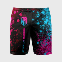 Мужские шорты спортивные Atletico Madrid - neon gradient по-вертикали