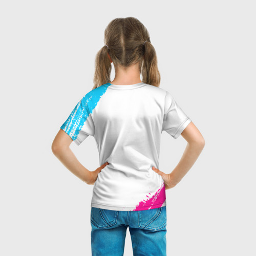 Детская футболка 3D Borussia neon gradient style, цвет 3D печать - фото 6