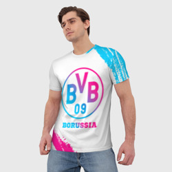 Мужская футболка 3D Borussia neon gradient style - фото 2