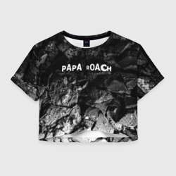 Женская футболка Crop-top 3D Papa Roach black graphite