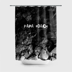 Штора 3D для ванной Papa Roach black graphite