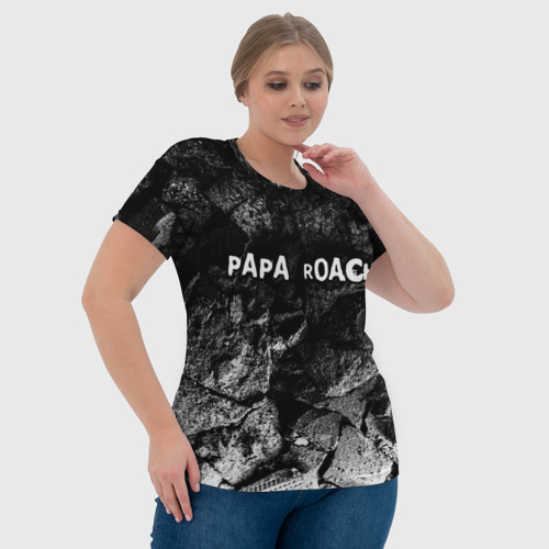 Женская футболка 3D с принтом Papa Roach black graphite, фото #4